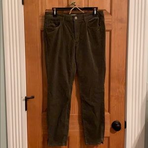 Skinny cords with zipper ankle